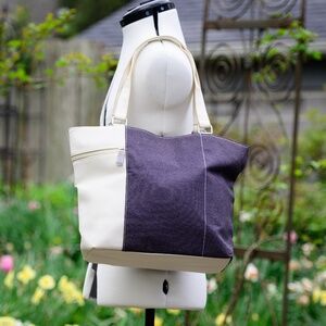 DENIM AND WHITE SATCHEL Bag